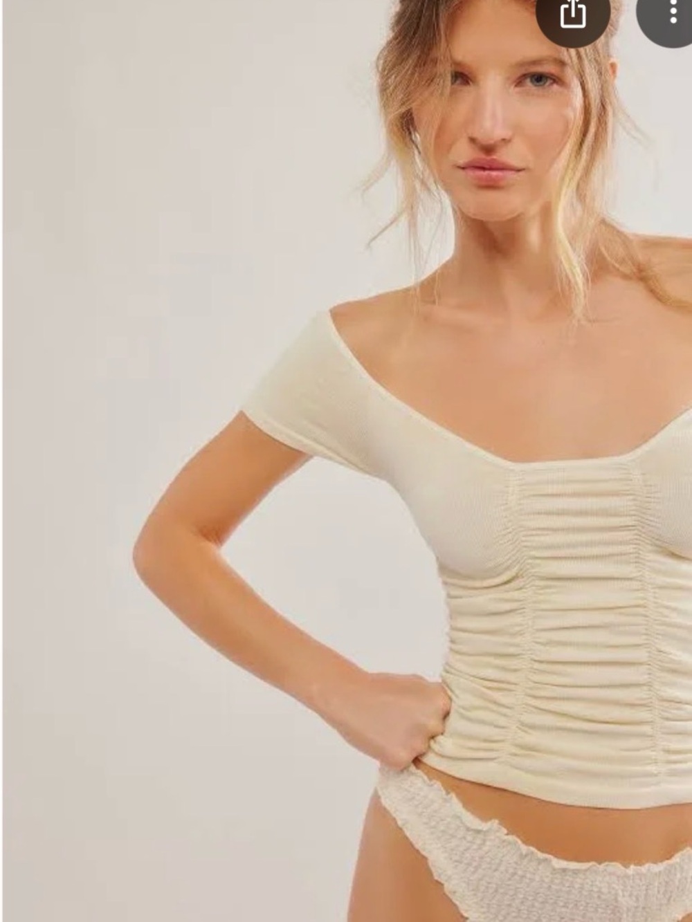 Free People Cream Gotta Be You Seamless Tee